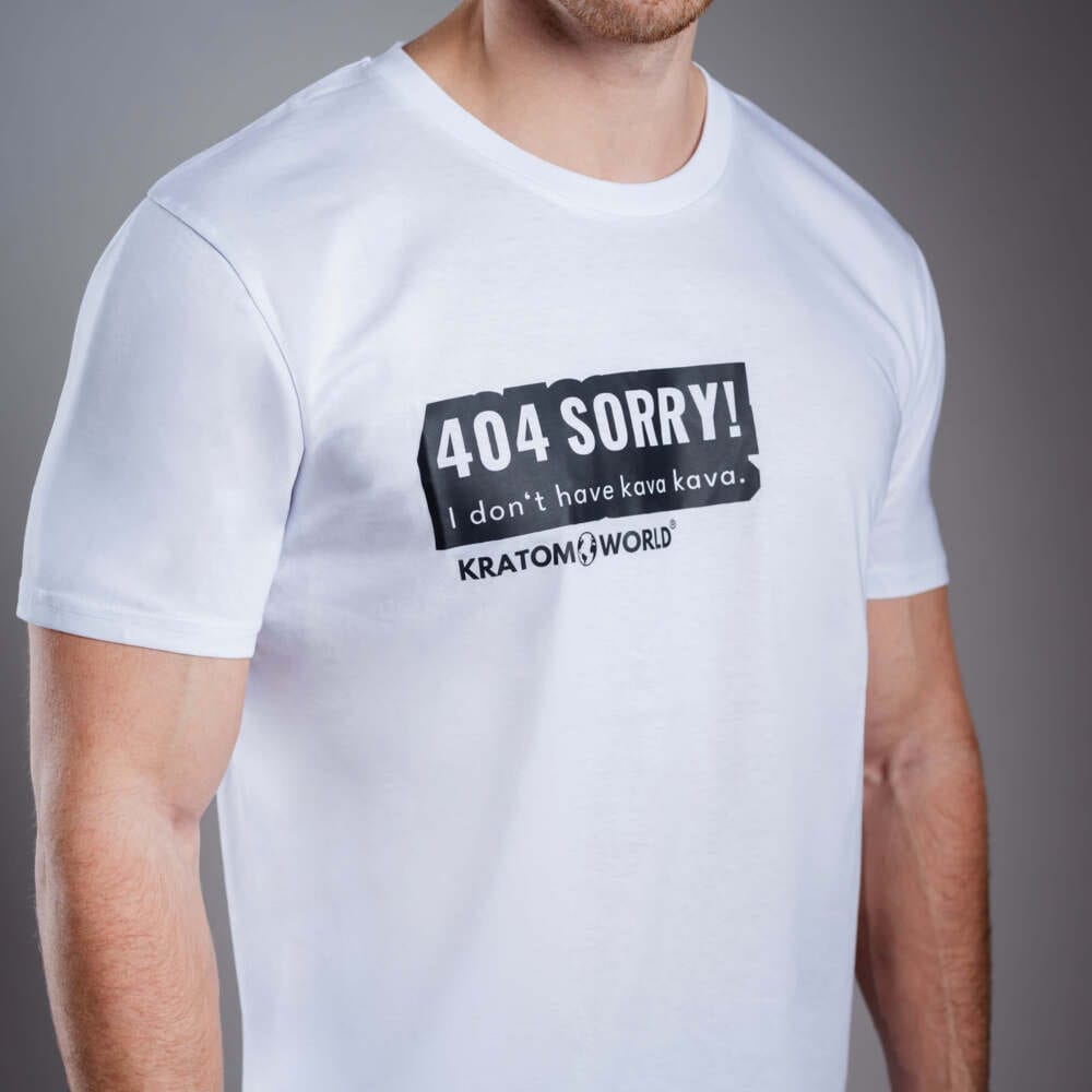 Kratom World férfi póló „sorry I don’t have kava kava” motívummal – eredeti merch kratomkedvelők és a Kratom World márka rajongói számára, stílusos streetwear design hangsúlyos nyomattal, kényelmes póló mindennapi viseletre, ideális városba, eseményekre vagy gyűjtői darabként a kratom közösség számára, közelkép