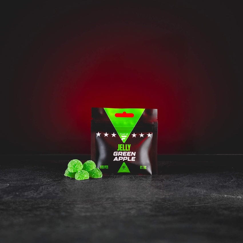 THF Jelly Green Apple – enyhén savanykás zöldalma íz a friss mentális fókuszért és kiegyensúlyozottságért.