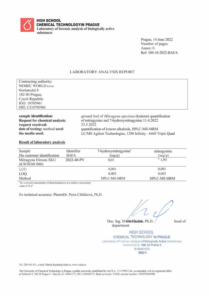 Kratom Lab tesztek Kratom tesztelés minőségi kratom zöld piros fehér kratom világ puan fehér mitragyna hirsuta