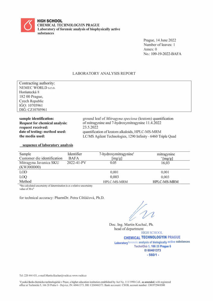 Kratom Lab tesztek Kratom tesztelés minőségi kratom zöld piros fehér kratom világ puan fehér mitragyna javanica
