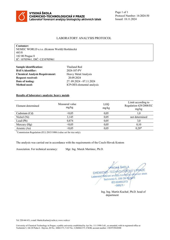 kratom világ laboratóriumi tesztek nehézfémek kratom tesztek kratom eladás magyarországi kratom tesztelt laboratórium által tesztelt kratom thailand red