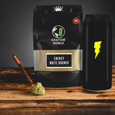 Kratom World Energy White Borneo ízű, gyümölcsös Kratom White energiaital