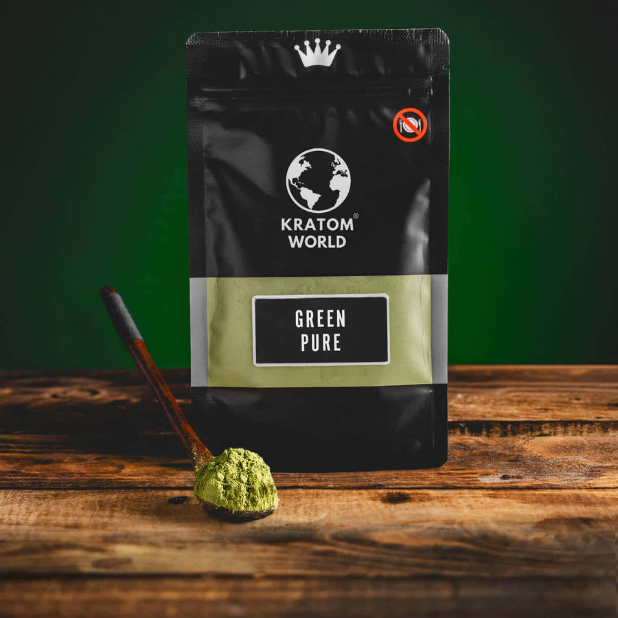Kratom World Green Pure por tiszta zöld tiszta teáskanál